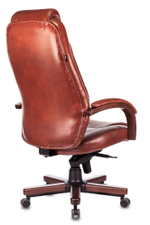 Кресло руководителя Бюрократ T-9923WALNUT светло-коричневый Leather Eichel кожа крестов. металл/дерево