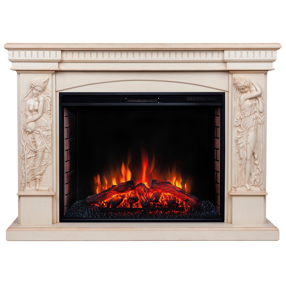 Электрокамин RealFlame Diva 33 WT белый дуб с бронзовой патиной с очагом Epsilon 33