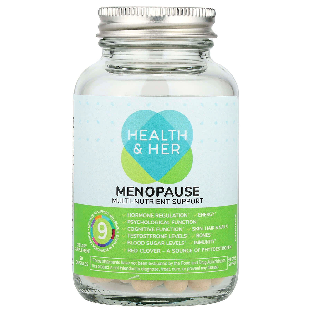 Health and Her, Menopause, поддержка нескольких питательных веществ, 60 капсул