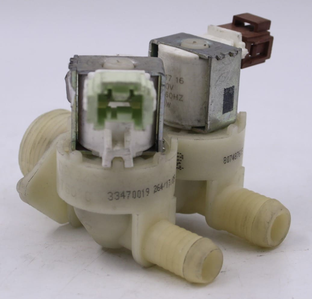 Электромагнитный заливной клапан 33470019 (2x180) к стиральным машинам Electrolux, AEG, Zanussi