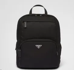 Рюкзак Prada Re-nylon и сафьяновой кожи, черный
