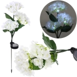 Светильник на солн.батарее (фигура на спице с подсветкой) «Кустовая гортензия» 75 см, Белый (свечение белое)