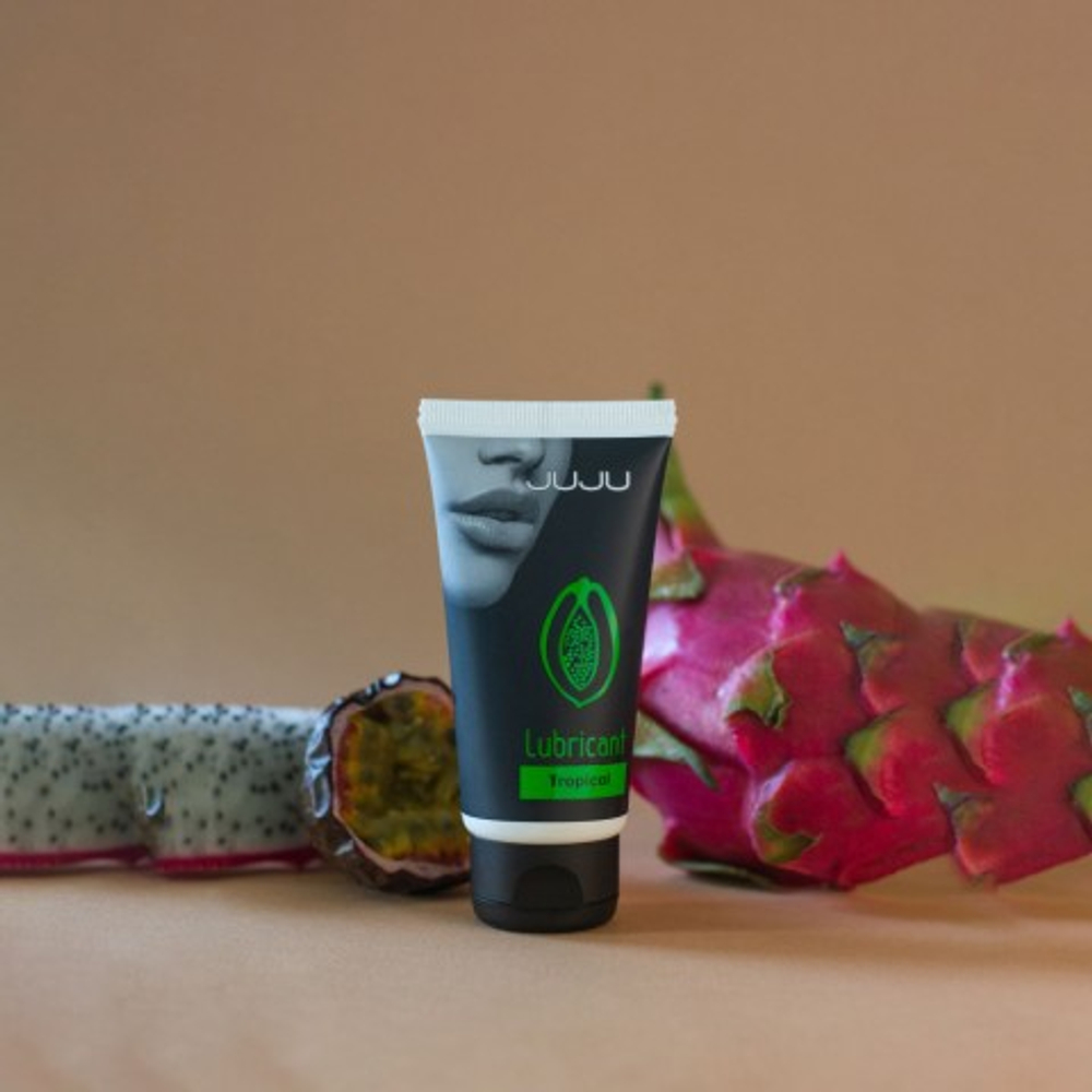 Съедобный лубрикант JUJU со вкусом тропический фруктов  50 мл