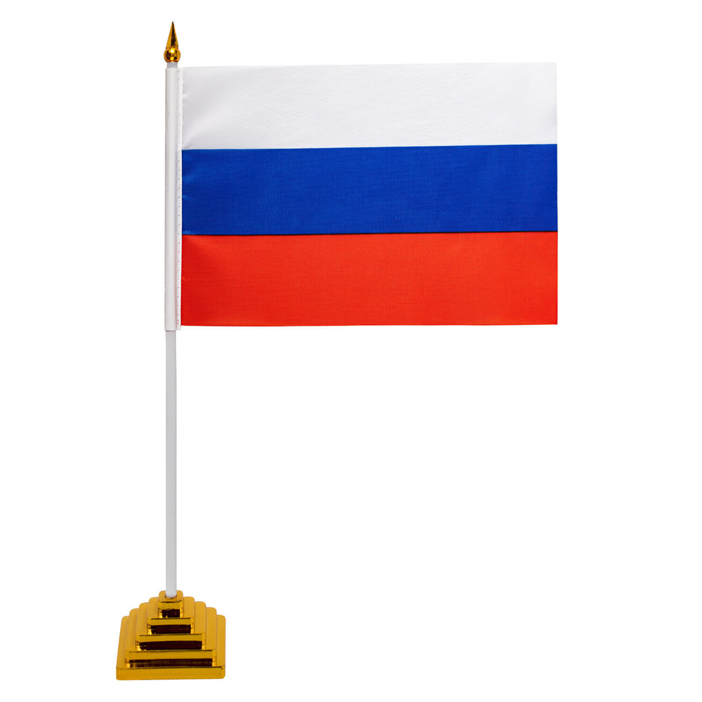 Флаг России настольный 14х21 см без герба BRAUBERG/STAFF 5501 (12 штук в упаковке)