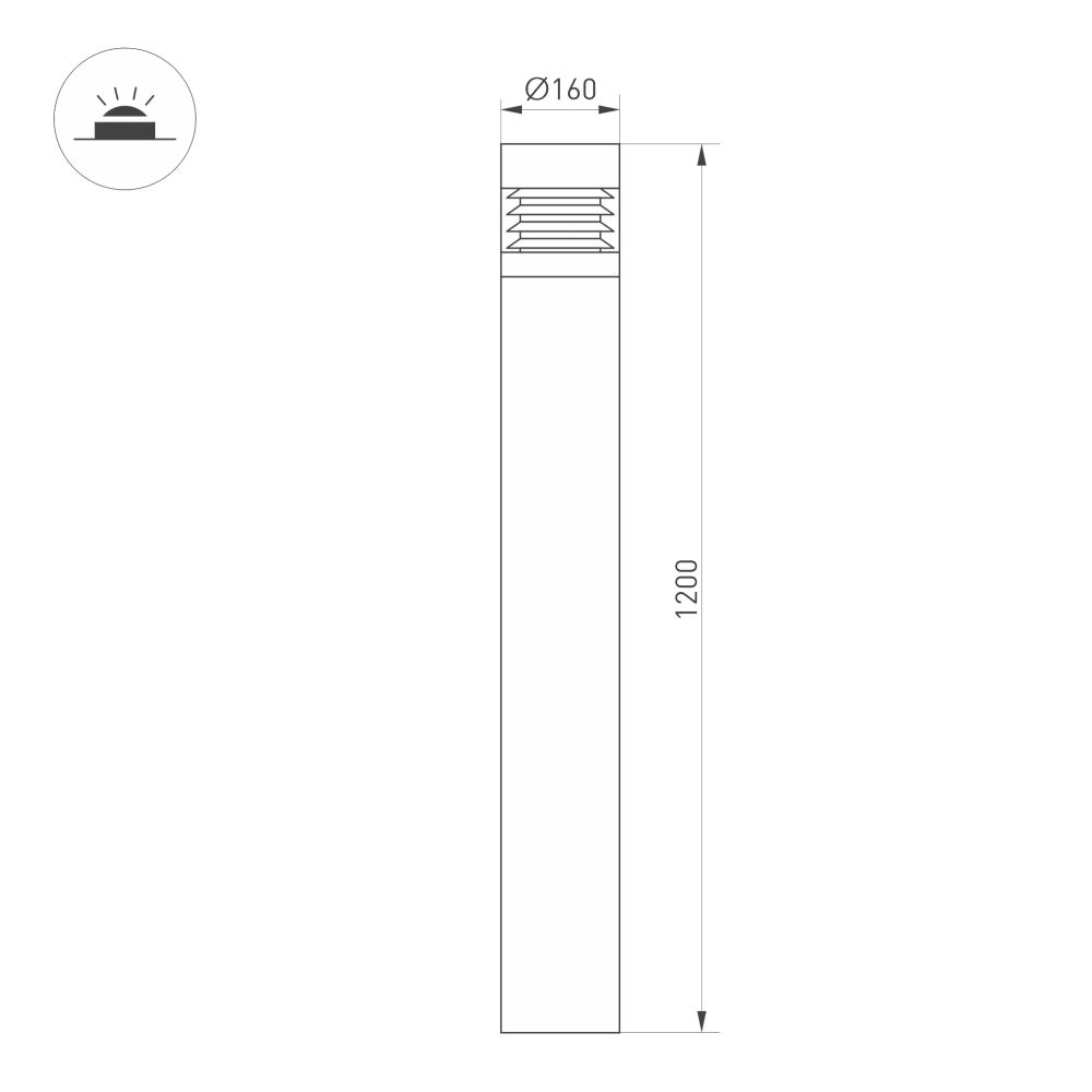 Светильник LGD-FRESNEL-BOLL-H1200-20W Warm3500-MIX (GR, 290 deg, 230V) (Arlight, IP65 Металл, 5 лет) 047688