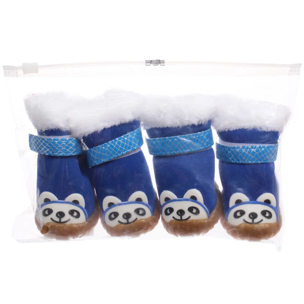 Ботинки зимние для животных «МОДНЫЙ БРО», на липучке, цвет синий, размер 5, 6см