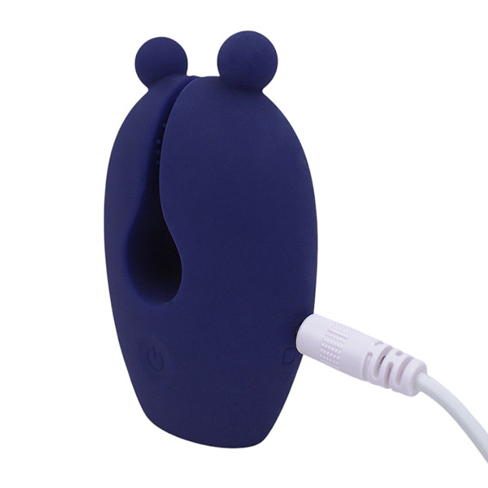 Синий компактный аккумуляторный клиторальный вибростимулятор 5,9см Sose Eden ED00101