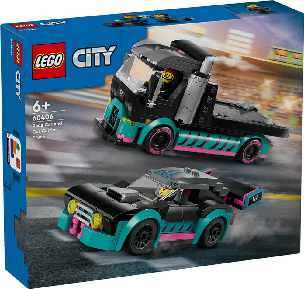 Конструктор LEGO City 60406 Гоночный автомобиль и автовоз