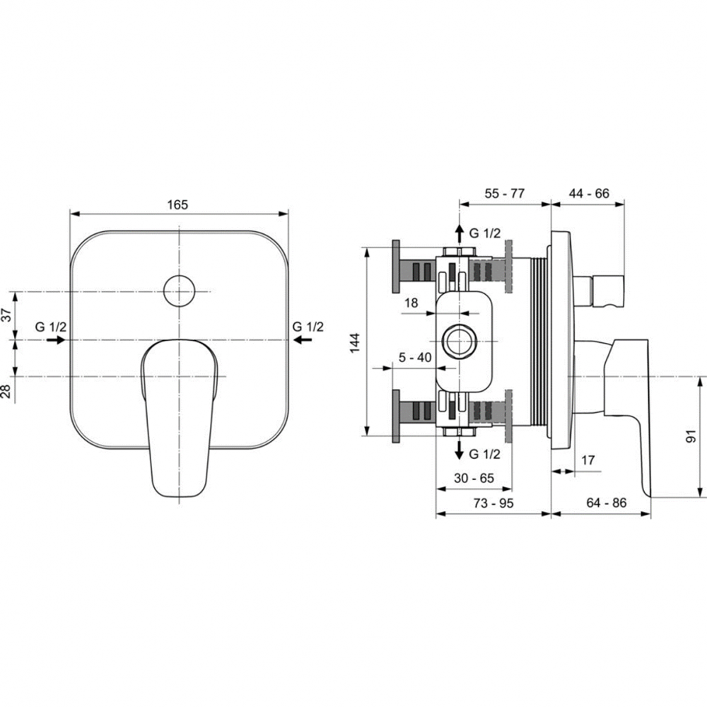 Смеситель Ideal Standard  CERAPLAN III A6115AA для ванны/душа