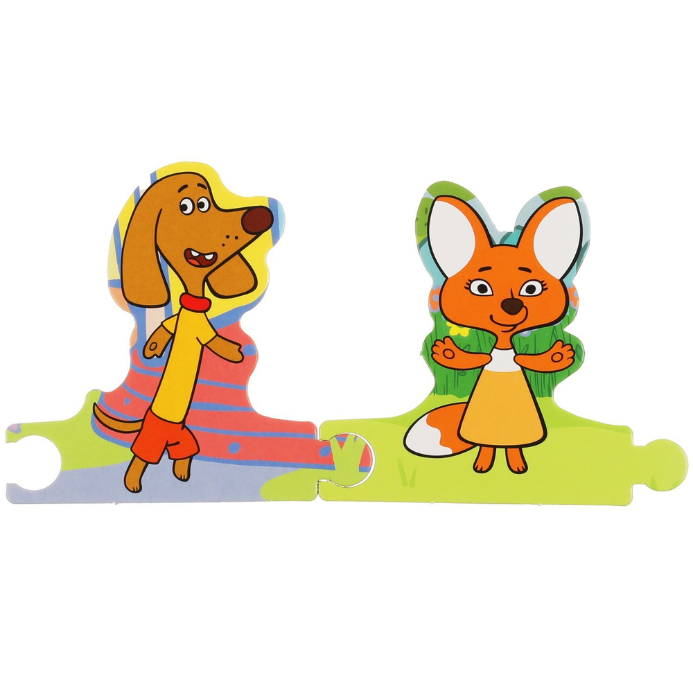 302118/Умка.Оранжевая корова.Лучшие друзья.Книга с 6 пазлами в виде цепочки на стр.12 стр/1