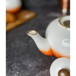 Чайник 600 мл h9 см оранжевый фарфор "The   Eco" P.L. Proff Cuisine [1]