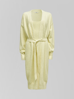 Комплект JN 5276 пушистый из платья миди и кардигана с поясом в комплекте