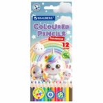 Карандаши цветные "АССОРТИ 8 ДИЗАЙНОВ 3+ лет", 12 цветов, трехгранные, BRAUBERG, 182055