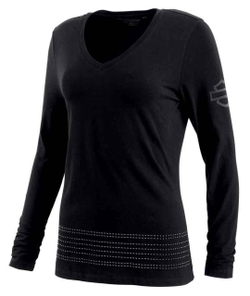 Футболка с длинным рукавом Studded Stripe V-Neck Harley-Davidson