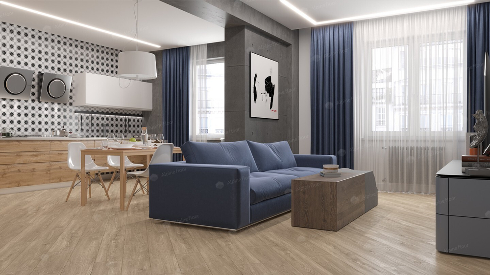 ПВХ-плитка Alpine floor -Секвойя Коньячная ЕСО 6-2 LVT - Магазин напольных покрытий в Екатеринбурге. MAXI ПОЛ.