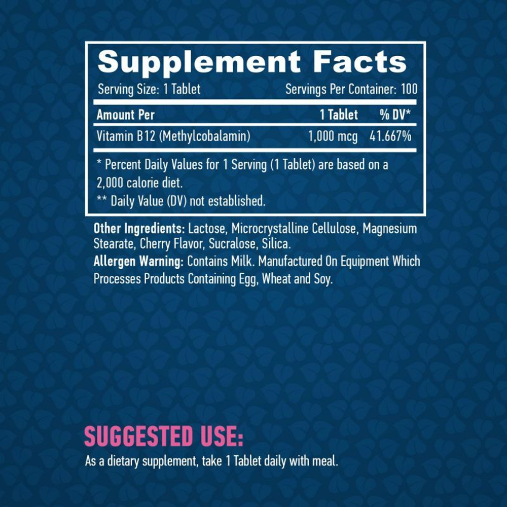 HaYa Labs Метил-Б12 (Methyl B-12) Метилкобаламин 1000mcg 100tab