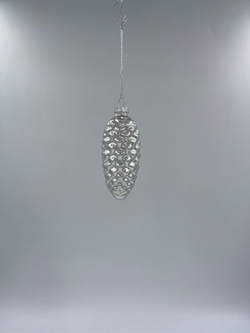 Набор шишек 10x5см 12шт ChristmasDeLuxe белый/серебро