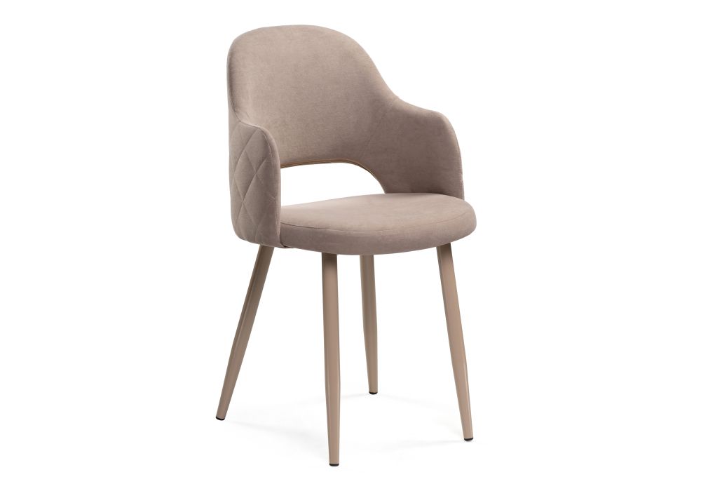 Стул на металлокаркасе Гутрид ромбы сзади капучино