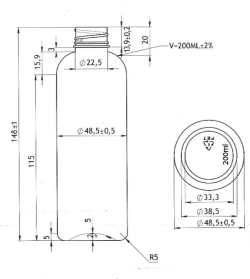 Флакон ПЭТ 200 мл (24) Италия Прозрачный 20 гр
