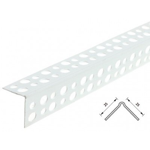 ЕвроУгол штукатурный "ИДЕАЛ" 2мм 3 м  001 Белый, пластик