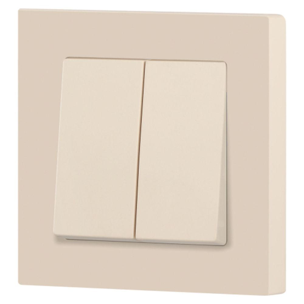 Переключатель Intro Accent 6-107-02 двойной, 10А-250В, IP20, СУ, AL/CU, слоновая кость