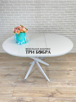 Стол круглый стеклянный Белый