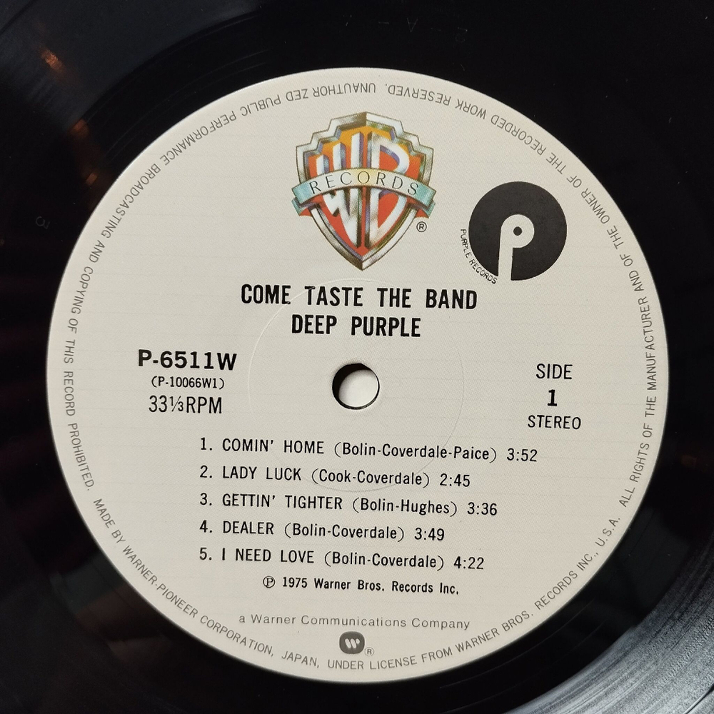 Винтажная виниловая пластинка LP Deep Purple Come Taste The Band (Japan 1979) (Obi) I Need Love