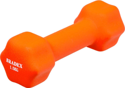 Гантель неопреновая, 1,5 кг, оранжевая