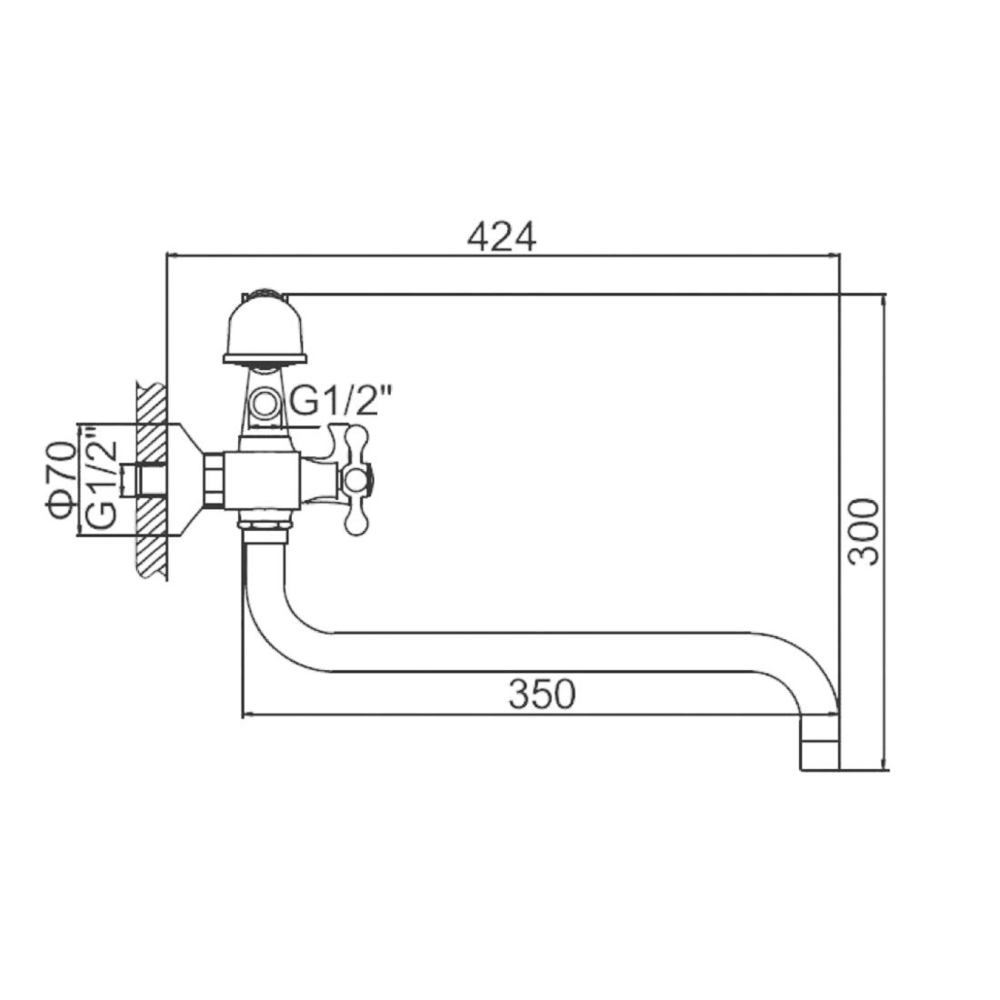 Смеситель для ванны LEDEME с длинным изливом L2619C