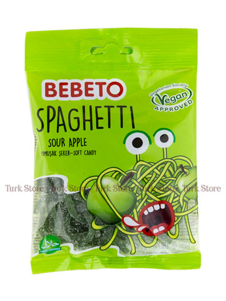 Жевательный мармелад Bebeto "Spaghetti" (яблоко) 80 гр