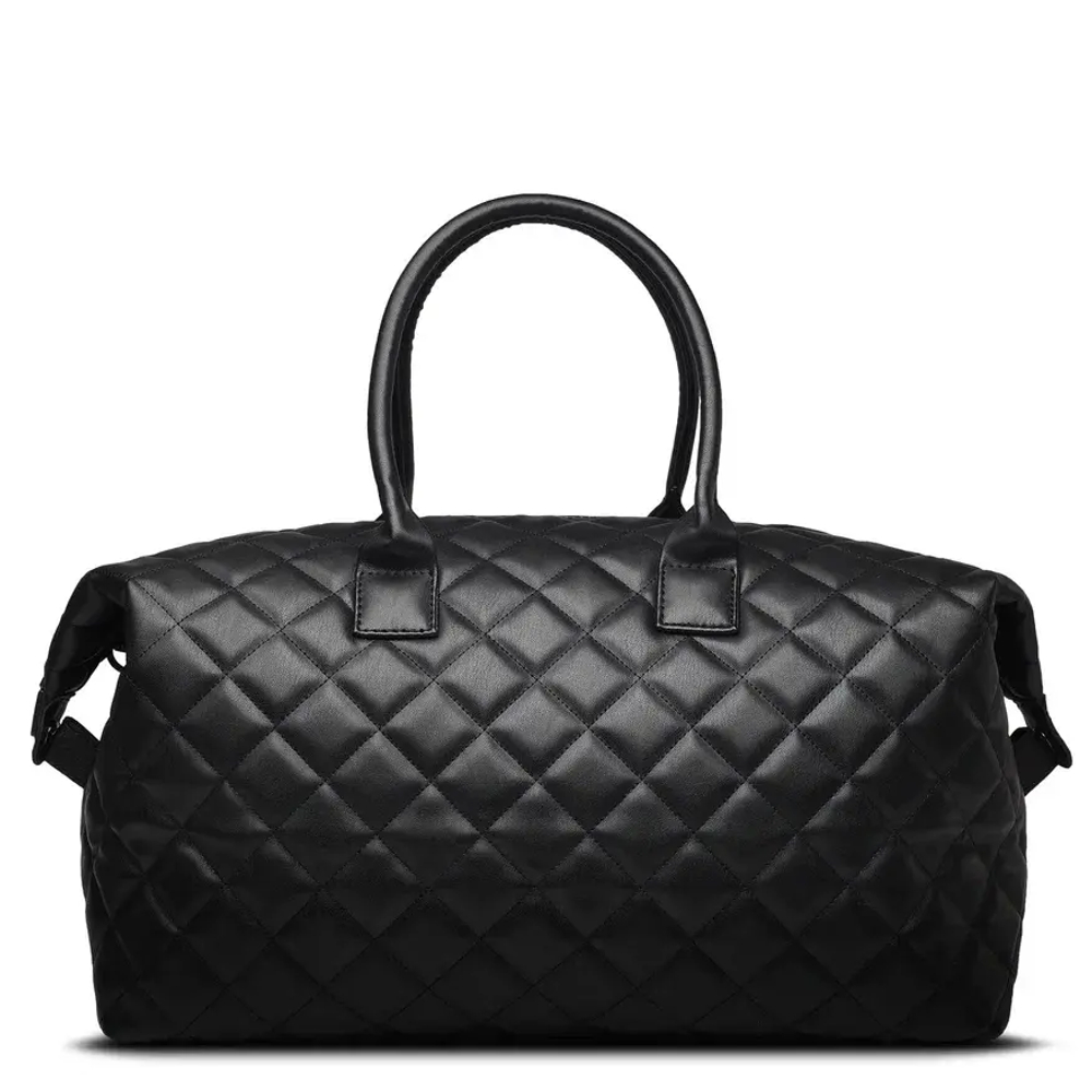 Сумка дорожная из искусственной кожи, стежка, черный (2-379)