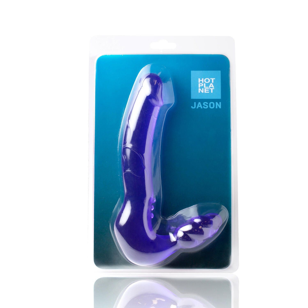 Фиолетовый безремневой страпон Jason - 24,5 см. (Цвет: фиолетовый)