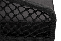 "Канны" кресло плетеное из роупа (узелки), каркас алюминий темно-серый (RAL7024) муар, роуп темно-серый круглый, ткань темно-серая 027