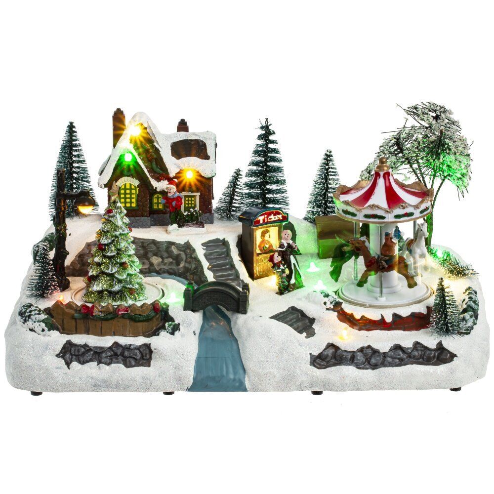 GAEM Фигурка декоративная "Рождество" (4 мелодии, подсвет, движ, 3xAA н/п, +USB), L35 W18,5 H18 см