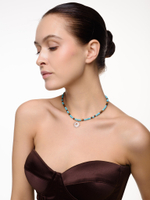 Чокер с турквенитом и тигровым глазом