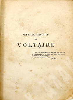 Voltaire. Oeuvres Choisies: Edition Du Centenaire 30 Mai 1878. Вольтер . Избранные работы. 1878 г.