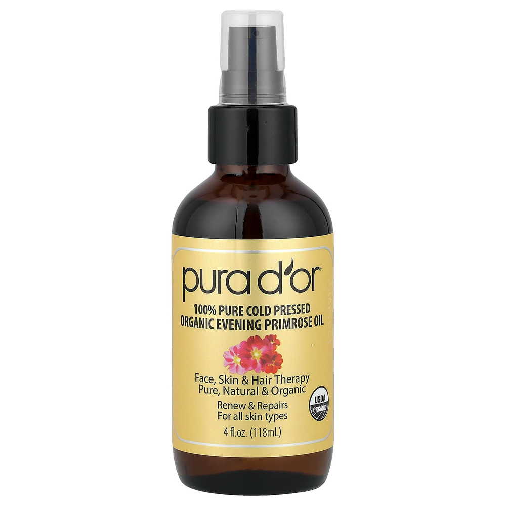 Pura D'or, Органическое масло примулы вечерней, 118 мл (4 жидк. унц.)