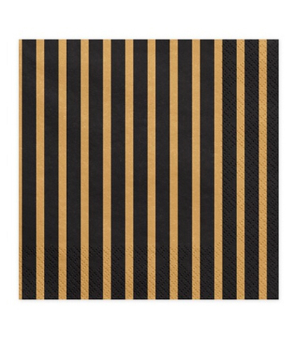 Салфетка Black&Gold Линии 33см-20шт