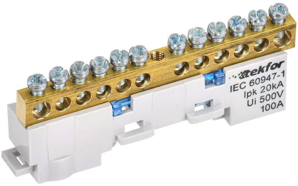 Шина нулевая N неизол. на универс. держ. 6х9-12-С TEKFOR IEK TF-NN10-12-DL-K07