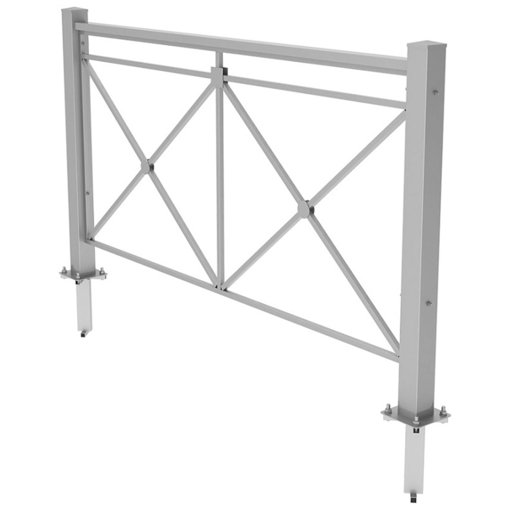 Пешеходное ограждение ПО-1 Крест тип 1 (секция + стойка), стойка 60х60 съемная, порошковая окраска