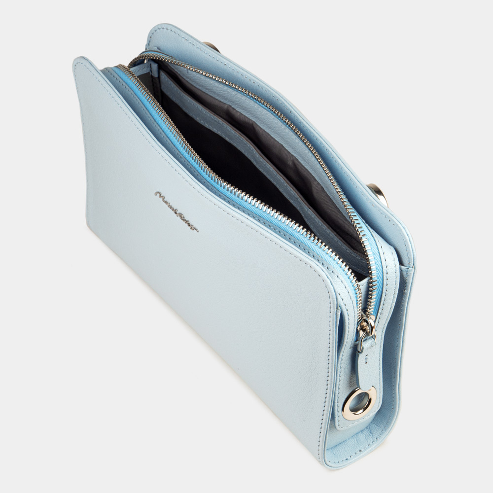 Сумка Emilie из кожи козы, голубого цвета