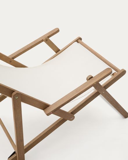 Cкладное кресло Vilara для улицы из акации и текстиля белого цвета La Forma Испания 