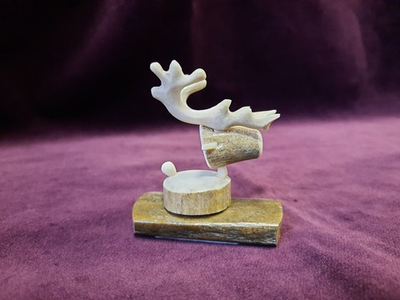 Миниатюра "Северный олень" (малый), рог лося, кость мамонта