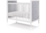 Кроватка Elit (белый, серая ткань)