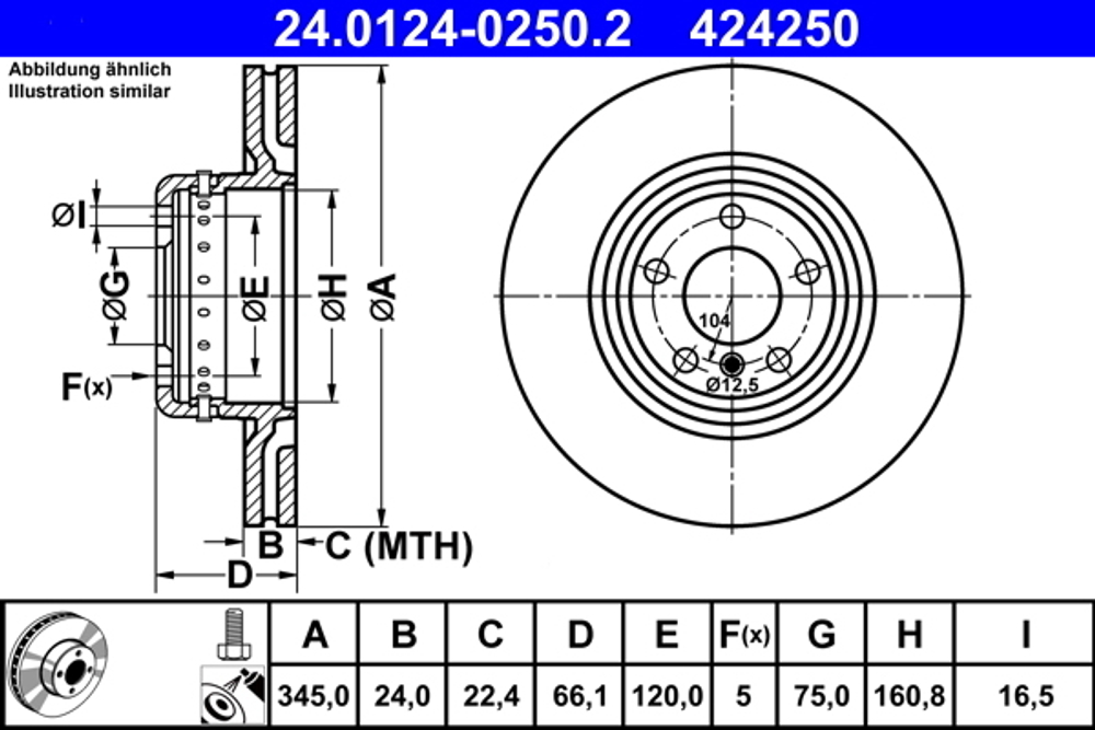 ATE - 24012402502-ATE - Brake Disc