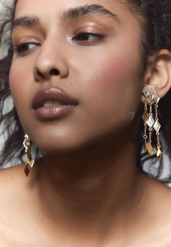 STRADIVARIUS Серьги-подвески в форме ромба, золотой