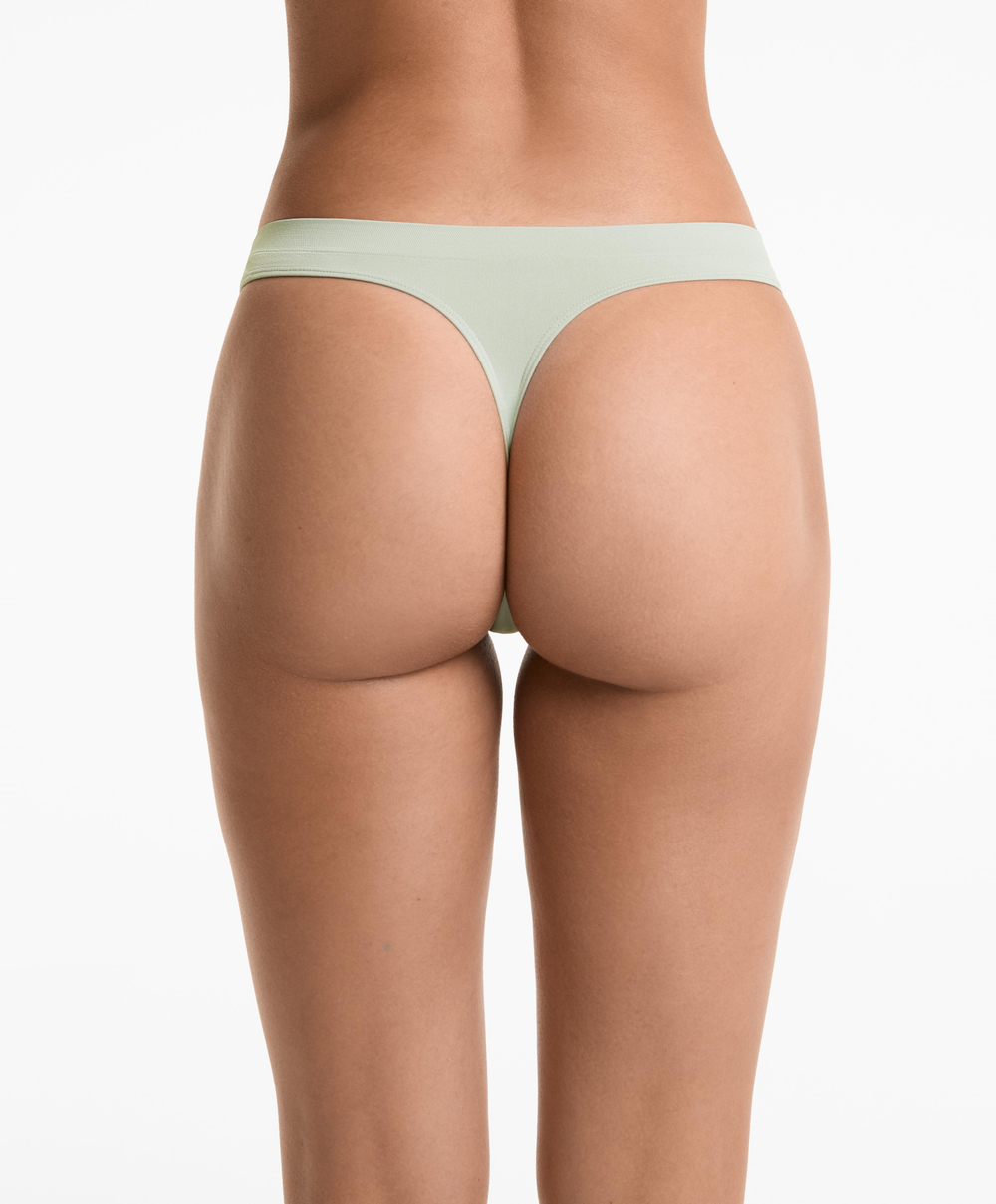 OYSHO Набор из 5 бесшовных трусов-стрингов, светлый хаки