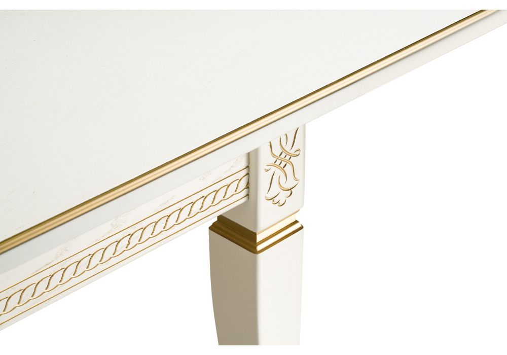 Стол Балмет 200(259)х100х77 молочный / золото