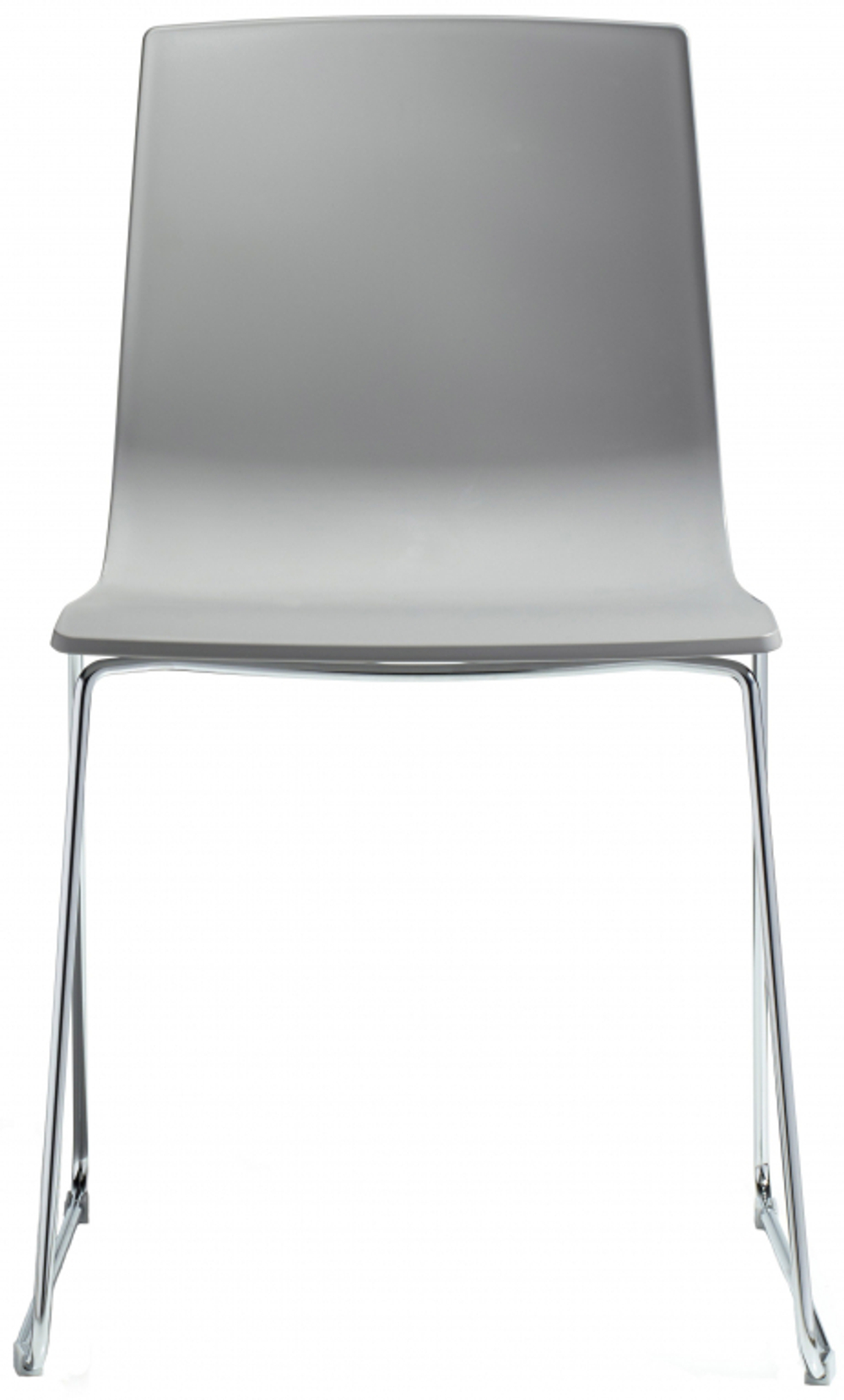 Стул пластиковый на полозьях Scab Design Alice, хром, светло-серый