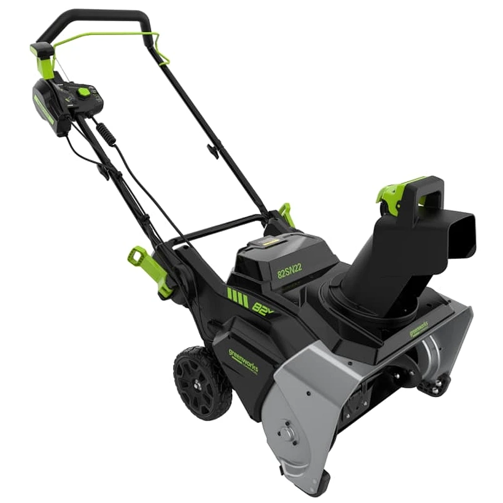 Greenworks 82SN22 82В снегоуборщик аккумуляторный (1 x 8 Ач, ЗУ) ковш 56 см, выброс 12 м 2603307UH
